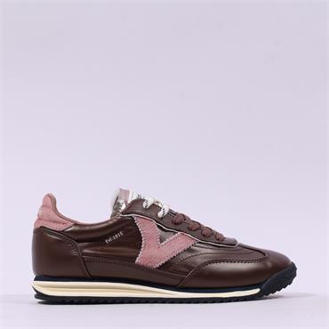 Victoria Saturno Laced Retro Trainer - Brown Pink
